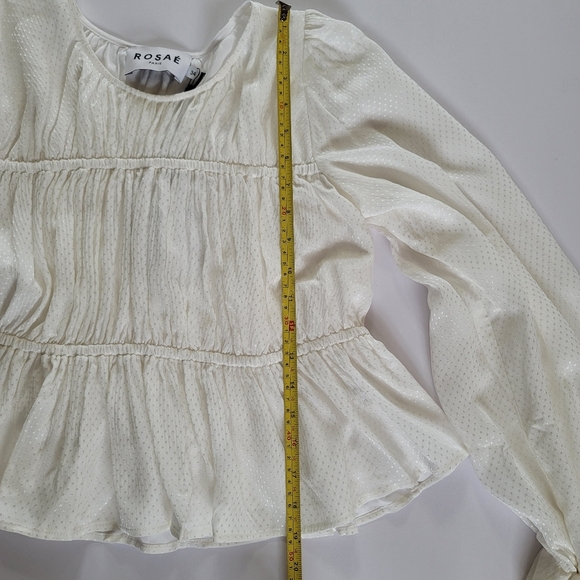 Rosae Paris Le Delaunay Smocked Blouse With Ruffled Wrists In Meringue - Picture 7 of 15